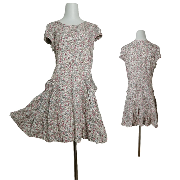 🍡 XXL，floral print crew neckline cap sleeve dress by wema - Picture 7 of 7